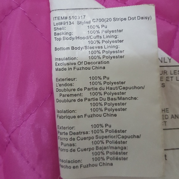 Girl's Fleece Raincoat - Picture 4 of 4